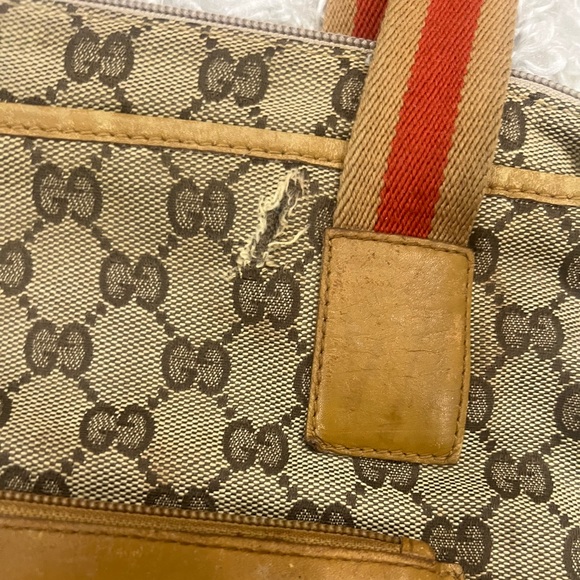 GUCCI GG Canvas Sherry Line Tote Bag - Picture 11 of 15